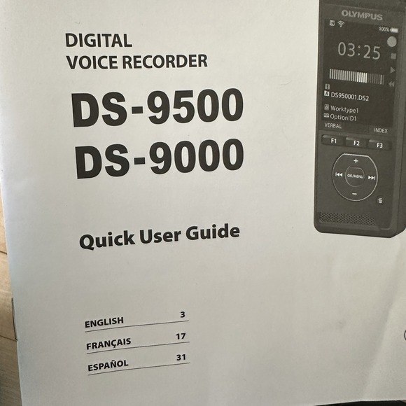 Olympus DS-9500 Wi-Fi Professional Digital Voice Recorder Cradle, Charger, Case - Picture 7 of 13